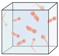 Gas particles in a container, illustrating work