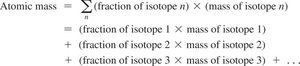 Atomic mass calculation formula