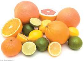 Citrus fruits, sources of acids