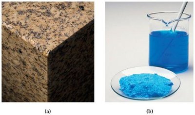Examples of heterogeneous and homogeneous mixtures