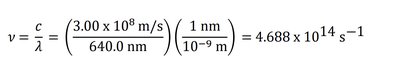 Sample calculation of frequency from wavelength