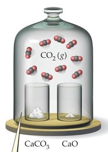 Solid-gas equilibrium with CaCO3 and CaO under a bell jar