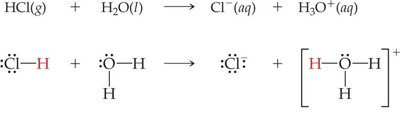 Conjugate acid–base reaction with labels