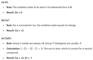 Sample calculations for assigning oxidation states