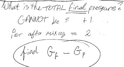Handwritten calculation of Gibbs energy change for mixing