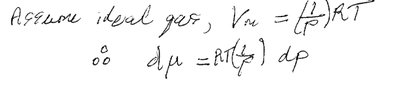 Handwritten derivation for ideal gas chemical potential