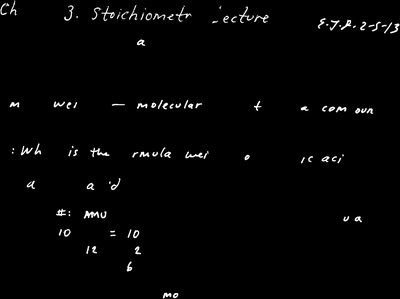 Stoichiometry and formula weight notes