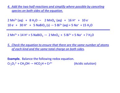 Balancing redox in basic solution