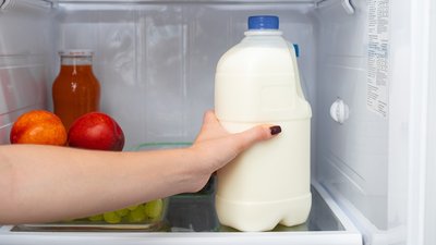 Storing milk in fridge to keep it fresh longer