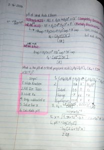 ICE table for weak acid dissociation