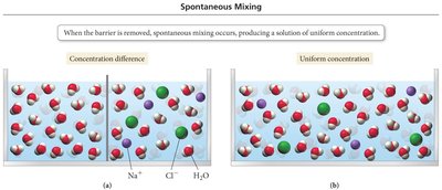 Spontaneous mixing of solutions