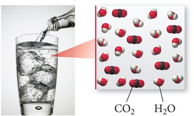 CO2 dissolved in water (club soda)