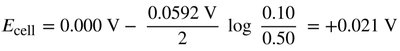 Calculation of cell potential for a concentration cell using the Nernst equation