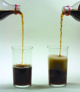 Warm soda pop bubbles more than cold soda pop