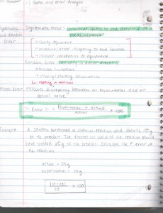 Percent error calculation example