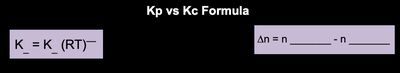 Formula relating Kp and Kc, and definition of delta n