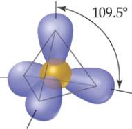 Tetrahedral electron domain geometry