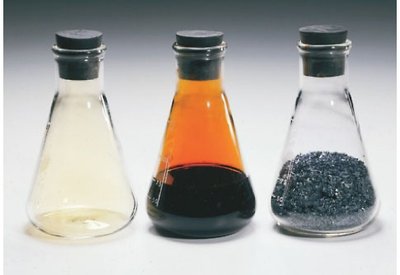 Physical states of halogens in flasks