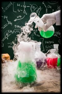 Chemical reactions in laboratory glassware