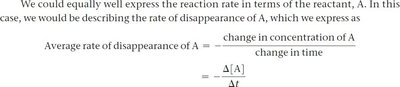 Equation for average rate of disappearance of A