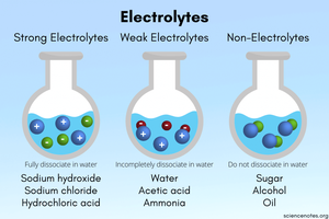 Comparison of strong, weak, and non-electrolytes