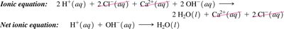 Net ionic equation for acid-base reaction
