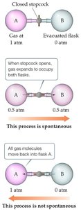Spontaneous gas expansion and microstates