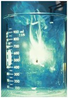 Photograph of magnesium burning in oxygen
