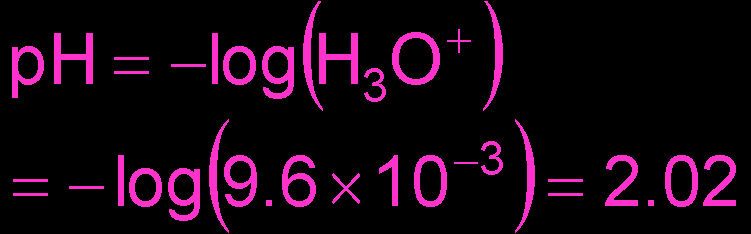 pH calculation for weak acid