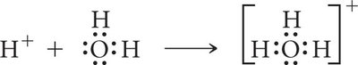 Hydronium ion formation