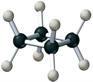 Ball-and-stick model of cyclopropane