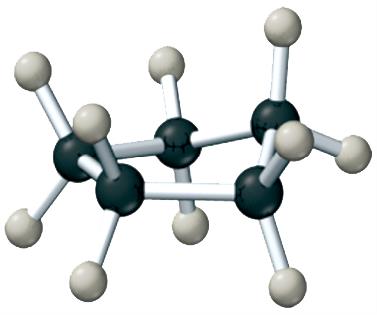 Ball-and-stick model of cyclobutane