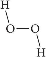Structural formula of hydrogen peroxide