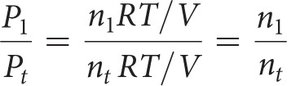 Mole fraction and partial pressure equation