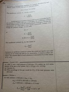 Calculation of ΔG and K for equilibrium
