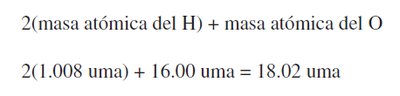 Cálculo de la masa molecular del agua