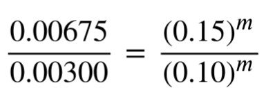 Equation for determining reaction order with respect to NO