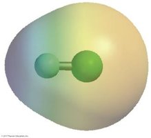 Electron density map of HF