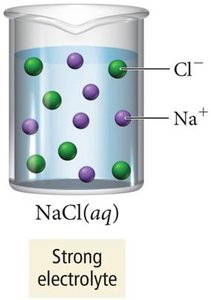 Strong electrolyte example: NaCl