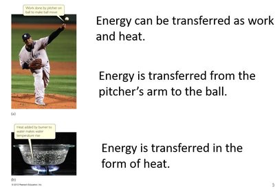 Examples of energy transfer as work and heat