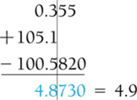 Addition and subtraction with decimal places