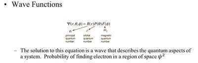 Wave function and quantum numbers