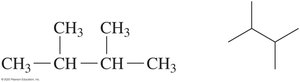 Condensed formula for hexane with substituents