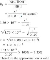 Kb calculation for NH3 ionization