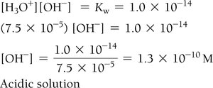 Calculation of [OH-] for acidic solution
