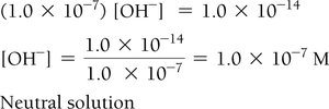 Calculation of [OH-] for neutral solution