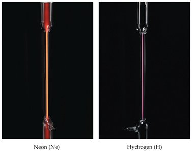 Neon and hydrogen emission tubes
