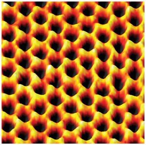 Electron micrograph showing wave nature of electrons
