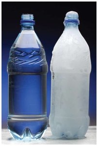 Liquid water and ice comparison