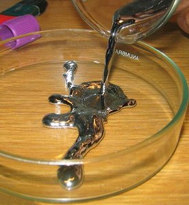 Liquid mercury: strong intermolecular forces